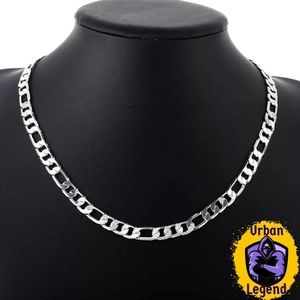 *NEW!* 26" 8MM 925 Silver Italian Figaro  Chain